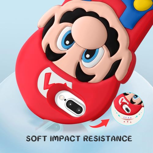 oqpa for iPhone 8 Plus/7 Plus/6S Plus/6 Plus Case Cute Cartoon 3D Character Design Cases for Boys Girls Women Teens Kawaii Unique Cool Funny Silicone Cover for i Phone 8Plus/7Plus/6SPlus/6Plus, Maro