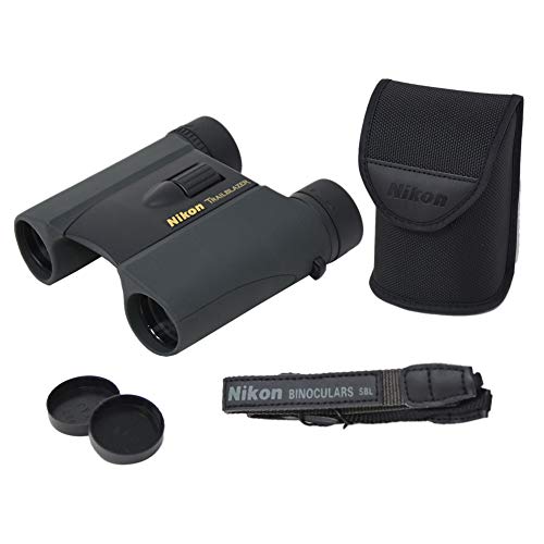 Nikon Trailblazer 8x25 ATB Black Binoculars 8218 | Waterproof, Fogproof, Dual-hinge design, Compact Binocular, Black Rubber Armoring, Mutlilayer-coated lenses | Official Nikon USA Model