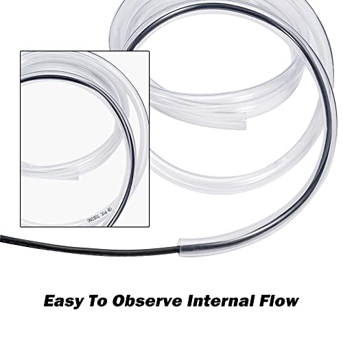 DAVCO 1" ID - 5 ft Clear Vinyl Tubing with 2 Stainless Clamps, Low Pressure Flexible PVC Tube, Heavy Duty UV Chemical Resistant Lightweight Plastic Vinyl Hose, BPA Free and Non Toxic