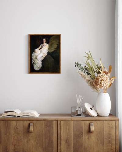 InSimSea Framed Canvas Wall Art Woman Dressing Vintage Art Decor Room Aesthetic Mid Century Lady Elegant Canvas Prints Artwork Farmhouse Multicolor Painting Wall Decor for Bedroom Bathroom 8x10in
