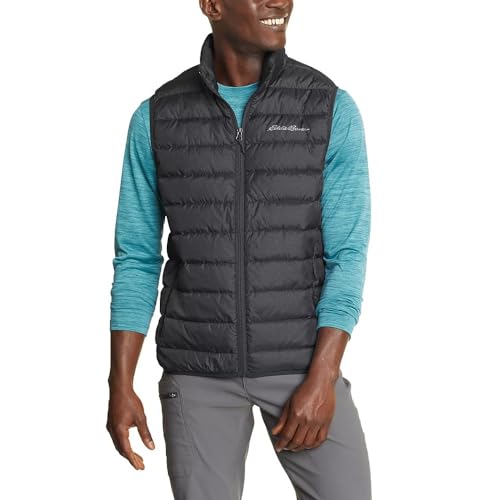 Eddie Bauer Men's Cirruslite Down Vest, Black Recycled, Small