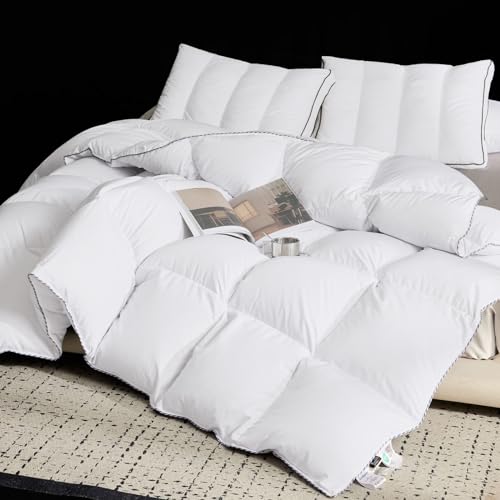 Acrafsman 3M Thinsulate Feather Down Duvet Insert Twin Comforter, All Season Twin Down Comforter, Bed Comforter White 68x90 Inches