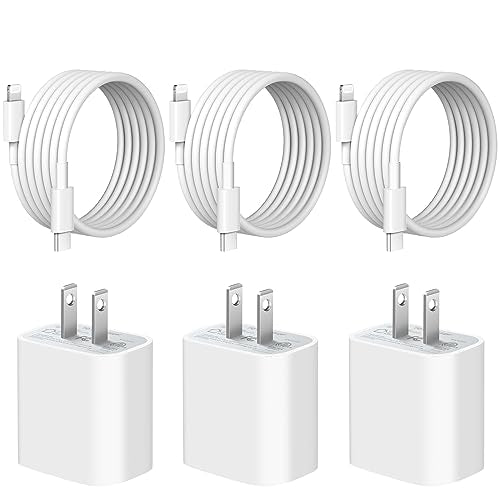 INCORIC [3 Pack] iPhone 14 13 12 11 Charger 20W USB-C Charger Blocks and 6Ft iPhone Charger Cable Compatible with iPhone 14/13/12/11/Xs/8