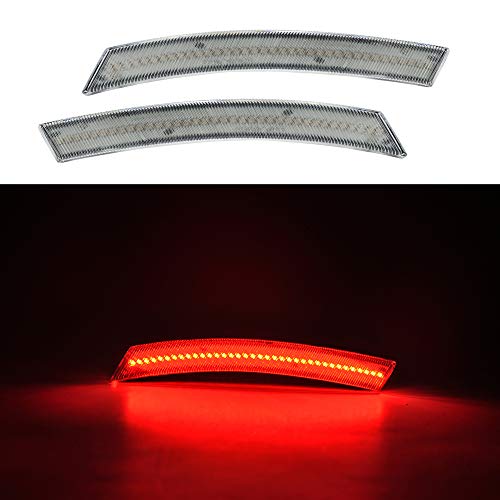 NSLUMO Amber Red LED Side Marker Light Front Rear Led Side Marker Light Assembly Clear Lens for MINI Cooper R50 R53 02-06 R52 Covertible 04-08 Led Auto Car Light Kit Clear Lens