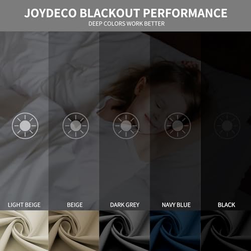 Joydeco Blackout Curtains 95 Inch Length 2 Panels Set, Thermal Insulated 95 Long Curtains& Drapes 2 Burg, Room Darkening Grommet Curtains for Living Room Bedroom Window (Greyish White, W52 x L95 Inch)