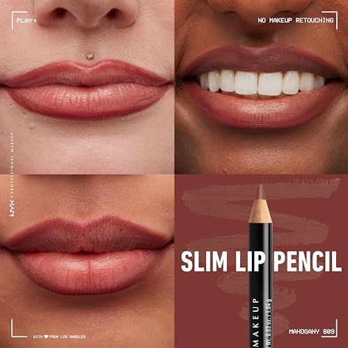 NYX PROFESSIONAL MAKEUP Slim Lip Pencil, Long-Lasting Creamy Lip Liner - Peakaboo Neutral