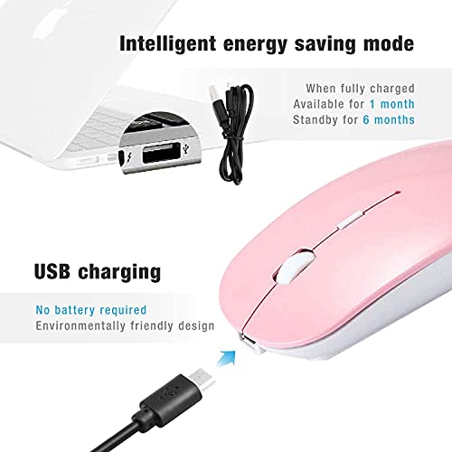 ZERU Rechargeable Bluetooth Mouse Wireless Mouse for Macbook Pro air Bluetooth Wireless Mouse for Laptop PC Computer Mac