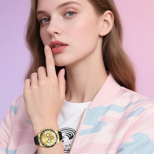 OLEVS Women Watch Fashion Rose Gold Diamond Analog Quartz Female Watches for Women Luxury Dress Ladies Stainless Steel Luminous Waterproof Date Wrist Watch Blue