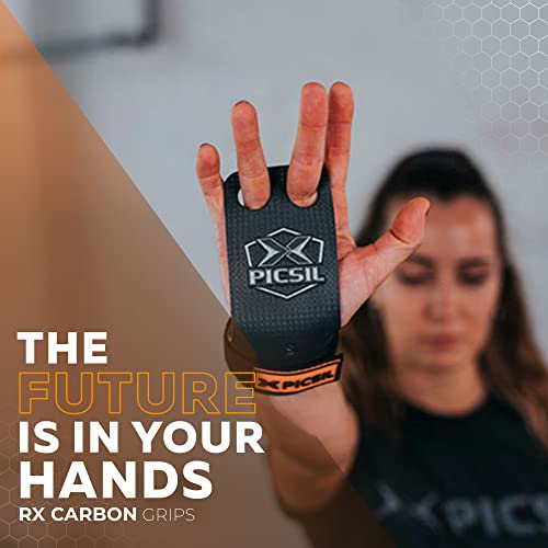 PICSIL RX Grips for Cross Training and Gymnastics, Carbon Fibre Material, Use with Magnesium, Grip on All Surfaces and Bars, Designed for All Athletes
