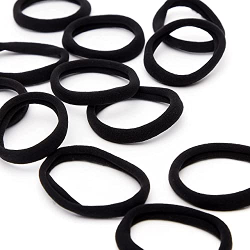 Kitsch Elastic Hair Ties for Women, Black Hair Ties No Damage, Black Rubber Bands for Hair, Hair Bands for Women's Hair & Ponytail Holders, Hair Elastics, Small Hair Ties for Thick Hair, 12pcs