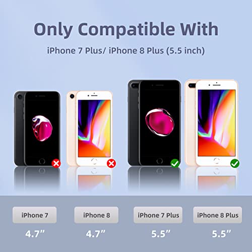 K TOMOTO Compatible with iPhone 8 Plus/iPhone 7 Plus Case (5.5"), [Drop Protection] [Anti-Scratch] Shockproof Liquid Silicone Anti-Fingerprint Cover with Microfiber Lining Phone Case, Clove Purple