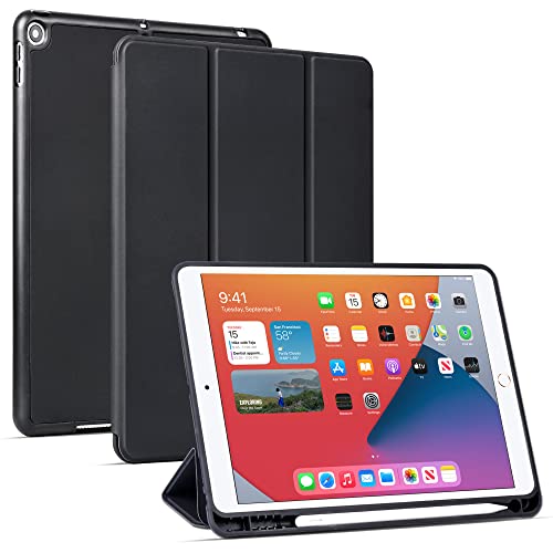 Arae for iPad 10.2 inch Case (9th Generation 2021) &(7th Generation 2019) & (8th Generation 2020) Auto Wake/Sleep Feature Standing Cover, Black
