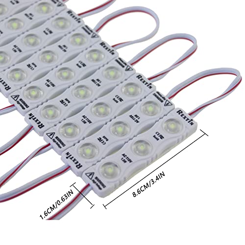 REXTiN Super Bright 100pcs 110V 2835 3 LED Module Storefront Lights Yellow 1.5W Waterproof Decorative Light for Letter Sign Advertising Signs with Tape Adhesive Backside (Yellow)