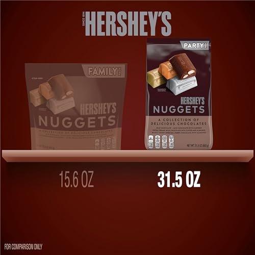 HERSHEY'S NUGGETS Assorted Chocolate, Christmas Candy Party Pack, 31.5 oz