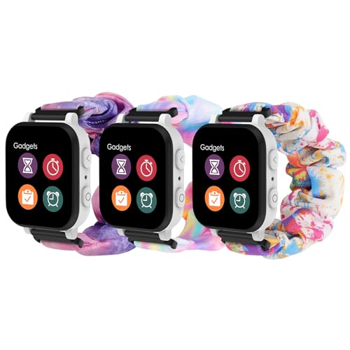 MoKo Scrunchie Band Compatible with Gizmo Watch 3 2 1/Gabb Watch 3 2 1/SyncUP Kids Watch, Cute Elastic Replacement Wristband Strap Stretchy Bands for Kids, Starry Purple