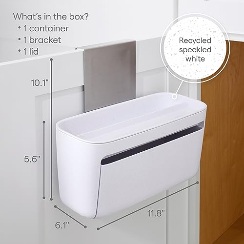 YouCopia DoorStash Dishwasher Pod Holder with Lid, Hanging Storage Container for Detergent, Speckled White