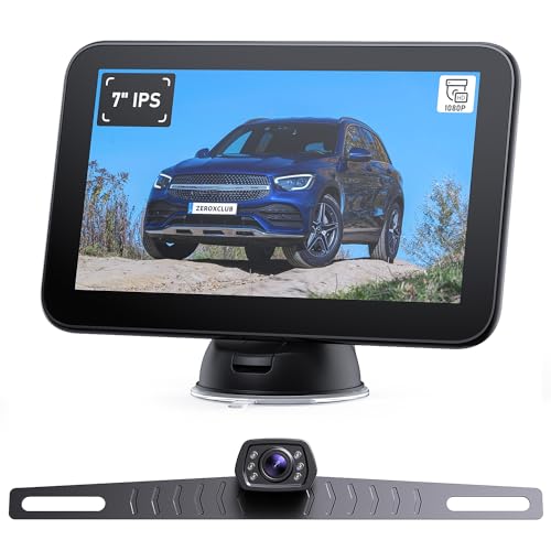 ZEROXCLUB Wired Backup Camera Kit with 7" Monitor, HD 1080P Display for Car Truck/Pickup/SUV/Van/RV, Night Vision Rear View Camera IP69 Waterproof-B7