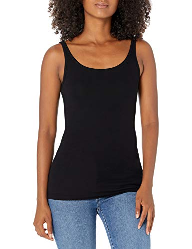 Amazon Essentials Women's Slim-Fit Thin Strap Tank Top, Pack of 2, White, Small