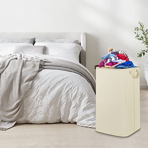 SNIGJAT Large Laundry Hamper, Tall Laundry Hamper with Sturdy Handles, Hampers for Laundry, Rectangular Dirty Clothes Hamper for Bedroom, Extra Large Laundry Basket for Clothes Toys (80 L)