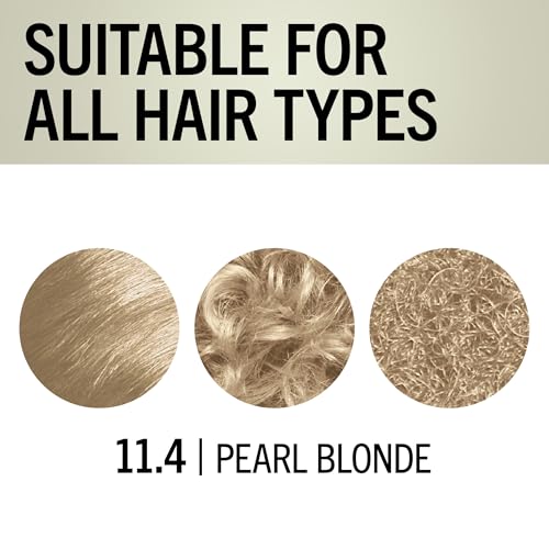 Schwarzkopf Keratin Blonde Hair Dye Pearl Blonde 11.4, Hi-Lift Permanent Color, 1 Application - Hair Color Enriched with Keratin, Lightens up to 4 Levels and Protects Hair from Breakage*