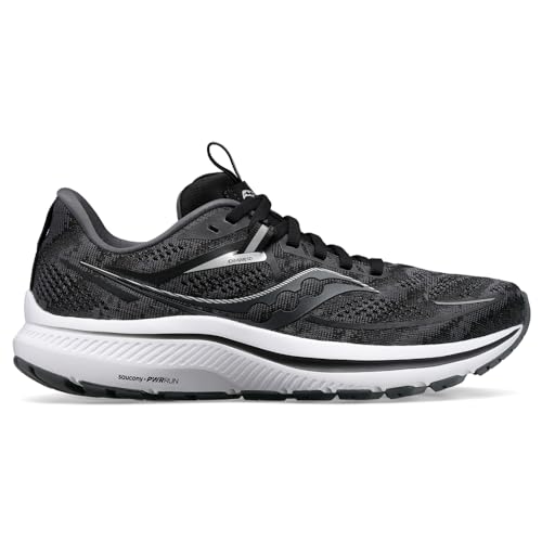 Saucony Omni 21 Women's Running Shoe, Black/White, 8