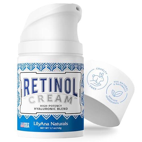 LilyAna Naturals Retinol Cream for Face - Made in USA, Retinol Cream, Anti Aging Cream, Retinol Moisturizer for Face and Neck, Wrinkle Cream for Face, Retinol Complex - 0.5oz