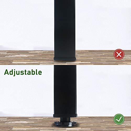 QLLY 30 inch Adjustable Metal Desk Legs, Square Office Table Furniture Leg, Set of 4 (White)
