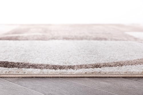 Rugshop Contemporary Abstract Circle Design Soft Area Rug 5'3" x 7'3" Gray