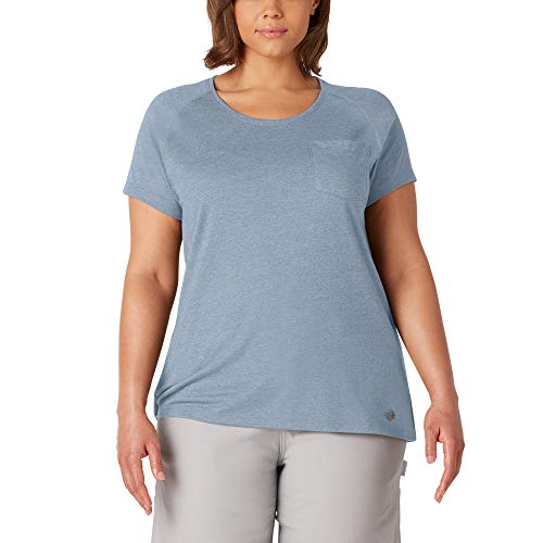 Dickies Women's Plus Size Short Sleeve Performance Tee, Fog Blue, 1PS