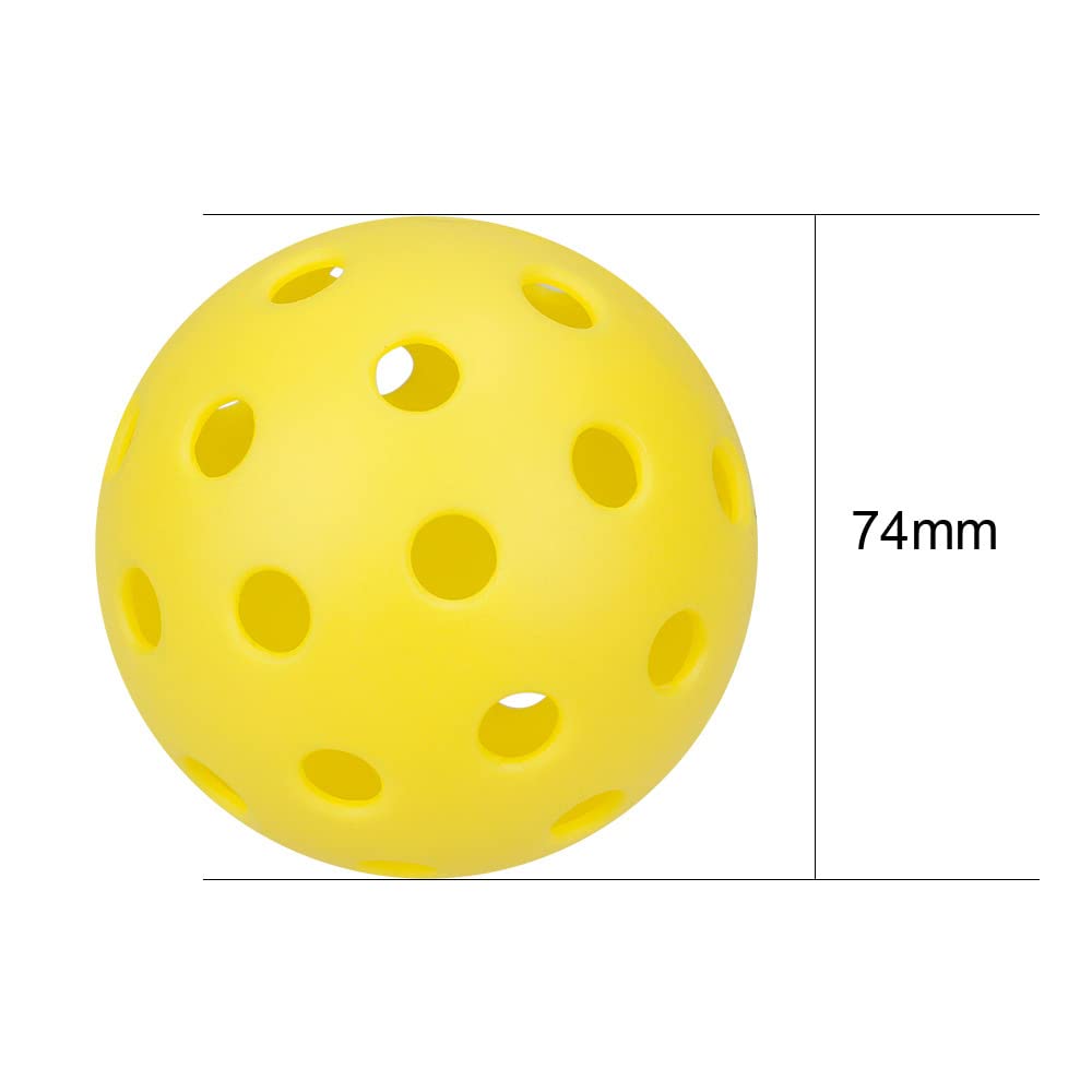 Hofimeta 12 Pack 40-Holes Practice Pickleball Balls Play for Outdoor Indoor, Sports Game Pickle Balls (red)