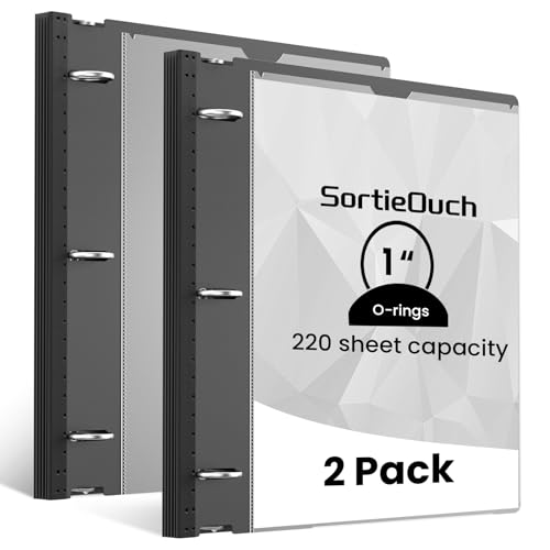 SortieOuch Telescoping 3 Ring Binder 1Inch,Flexible Binders Three Ring PVC-Free(Fit 8.5x11 Inches),Clear View Binder 220 Sheets Capacity,Telescoping Binder for School or Office Use