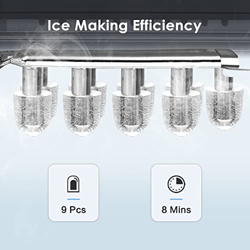 Xbeauty Ice Makers Countertop,Protable Ice Maker Machine with Self-Cleaning, 26Lbs/24H,9 Ice Cubes/8 Mins, Ice Scoop, and Basket for Home/Kitchen/Office/Party-White
