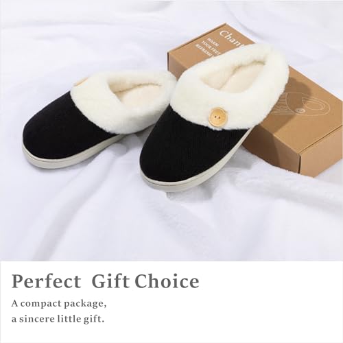 Chantomoo Womens Slipper Warm Comfy Memory Foam House Slippers Knitted Shoes Faux Fur Lined Anti-Skid Rubber Sole Bedroom Cozy Indoor Outdoor Slippers Yellow Size 11 12 10.5