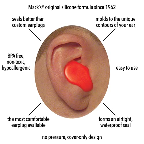 Mack's Soft Moldable Silicone Putty Ear Plugs - Kids Size, 6 Pair - Comfortable Small Earplugs for Swimming, Bathing, Travel, Loud Events and Flying | Made in USA