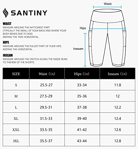 SANTINY Women's High Waisted Swim Shorts with Pockets UPF50+ Long Board Swimming Shorts for Women with Liner (Purple_M)