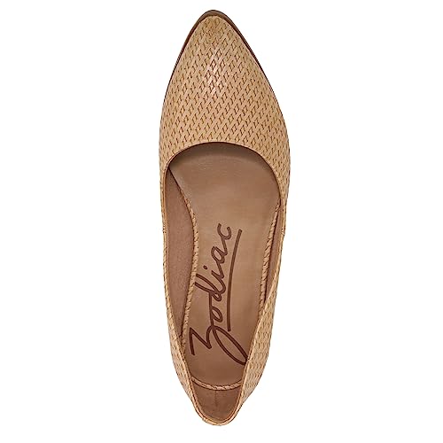 ZODIAC Women's Hill Slip On Pointed Toe Flat,Camel Woven, 5