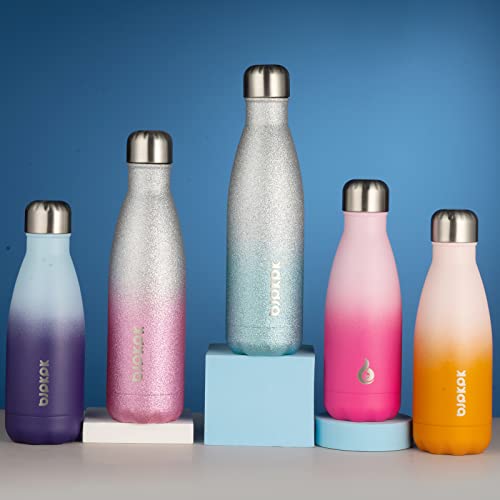 BJPKPK Insulated Water Bottles -17oz/500ml -Stainless Steel Water bottles, Sports water bottles Keep cold for 24 Hours and hot for 12 Hours,BPA Free water bottles for travel,Coral