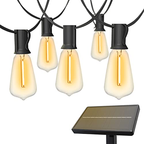 SUNTHIN Solar String Lights, 50ft Solar Patio Lights with 24 Shatterproof G40 LED Bulbs, Waterproof Solar Powered Outdoor Lights for Backyard, Garden, Deck, Porch, Pergola, Pool, Camping, Party