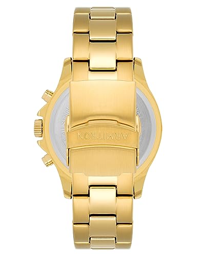 Armitron Men's Analog Multi-Zone Silver-Tone Dial Gold-Tone Stainless Steel Bracelet Watch, 20/5575SBGP