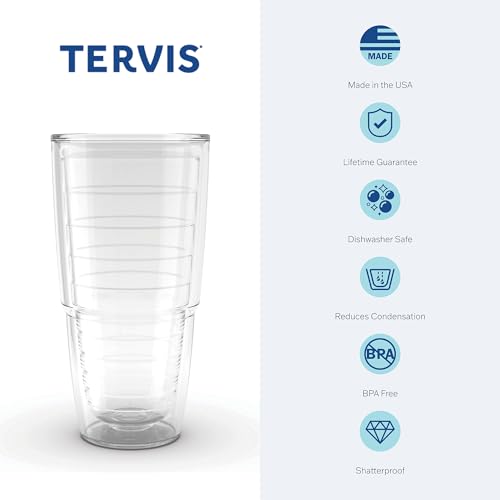 Tervis Kansas Jayhawks Logo Tumbler with Emblem and Red Lid 24oz, Blue