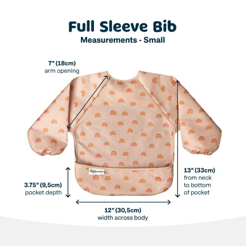 Tiny Twinkle Mess Proof Baby Bib, Cute Full Sleeve Bib Outfit, Waterproof Bibs for Toddlers, Machine Washable, Tug Proof Closure, Baby Long Sleeved Smock (Unicorn Confetti, Large 2-4 Years)