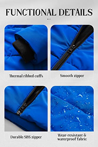 Chrisuno Girls Winter Jacket Kids Coats Teen Girl's Warm Waterproof Puffer Fleece Coat Hooded Thicken Outerwear White 6-7