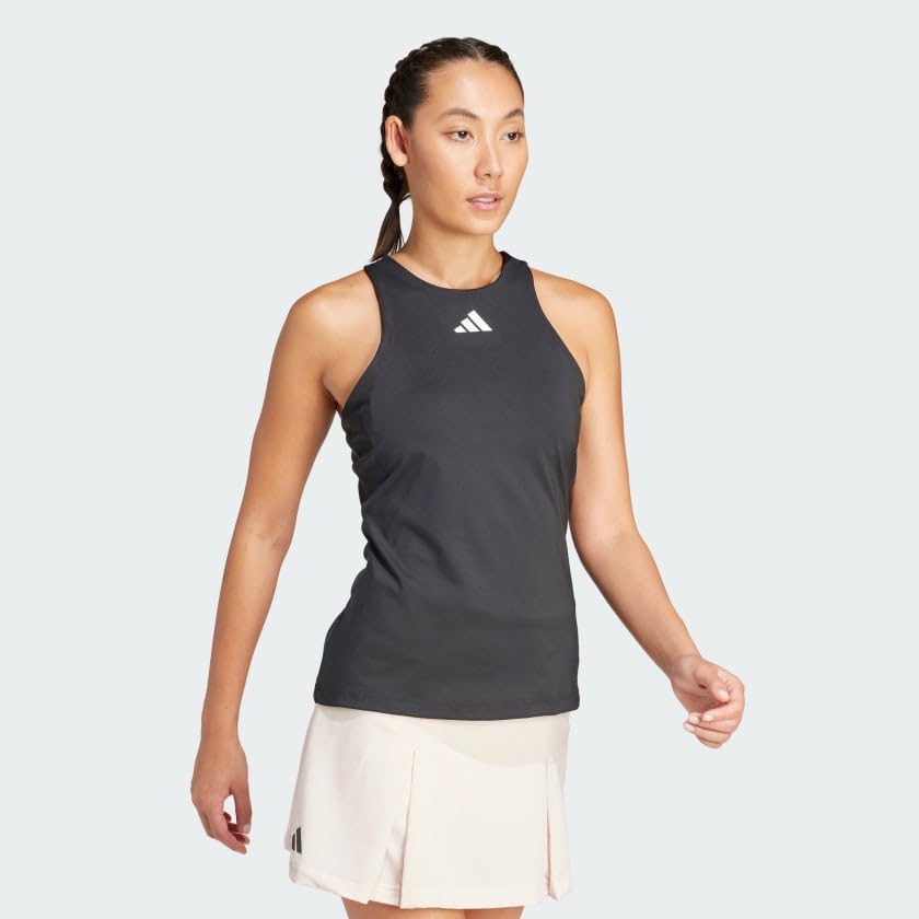 adidas Women's Plus Size Tennis Y-Tank, Silver Green/Black, 4X