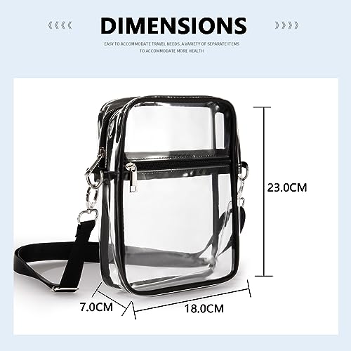 YXQSED Clear Crossbody Messenger Shoulder Bag With Adjustable Strap Concert Stadium Approved Transparent Purse (Extra Large)