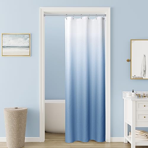 Green and White Ombre Shower Curtain Set for Bathroom,Geometric Pattern Bathroom Curtains with 12 Hooks,Waterproof Shower Curtain, Durable and Machine Washable, 72 x 72 inches, Green