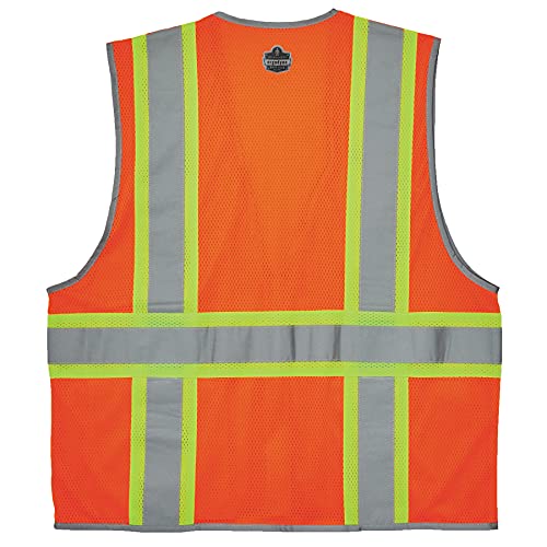 Ergodyne Unisex Two-tone - Class 2 Two Tone Mesh Vest Single Size, Orange, Small US