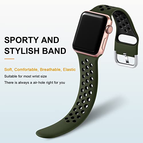 Lerobo 3 Pack Compatible with Apple Watch Bands 45mm 44mm 42mm 49mm 41mm 38mm 40mm for Women Men,Soft Silicone Replacement Bands for Apple Watch Ultra SE iWatch Bands Series 8,Series 7 6 5 4 3 2 1