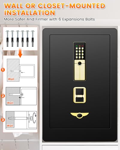 4.0 Cuft Super Large Fireproof Home Safe Box, Heavy Duty Digital Office Safes Fireproof Waterproof with Key Combination Lock, Sensor Light, Security Document Fire Safe for Jewelry Money Medicine