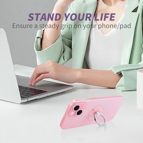 Jsoerpay Cell Phone Ring Holder, Transparent Ring Holder 360°Rotation Finger Ring Stand, Clear Cell Phone Kickstand Compatible with Most of Phones, Tablet and Case, (2Silver+1Black+1Rose Gold)