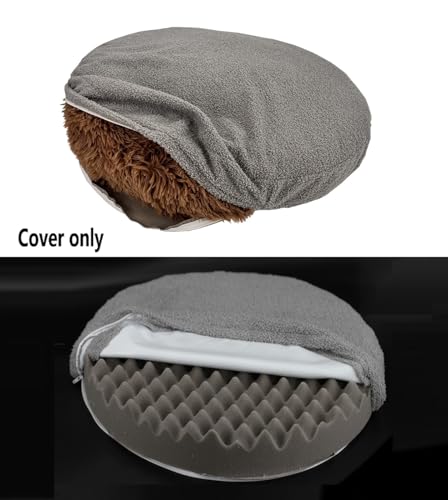 EechicSpace Waterproof Round Dog Bed Cover with Zipper Washable Replacement Cover Only Small 20 Inch